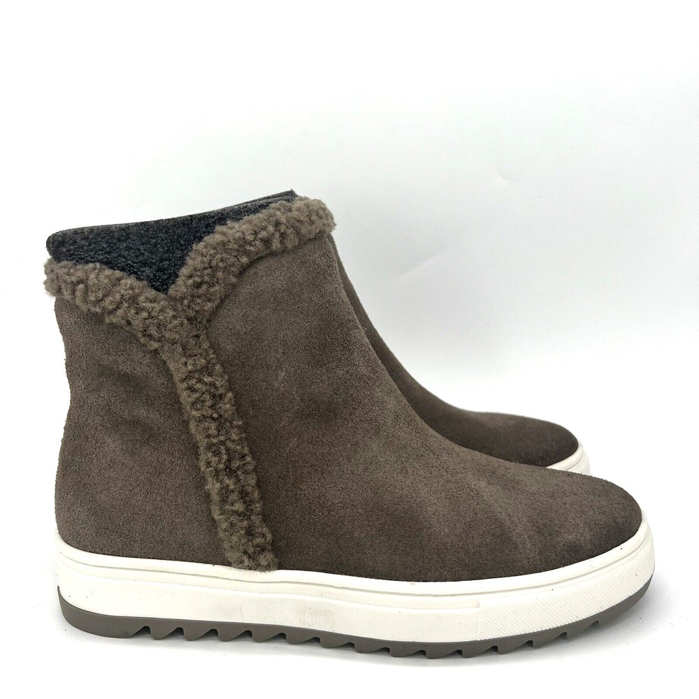 Aqua College Womens Sonia Dark Taupe Suede Ankle Boots Bootie Size 6‎ Waterproof